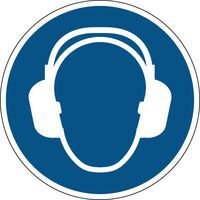 Panel de obligación redondo - Protección auditiva obligatoria - Rígido