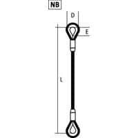 D = anchura útil de la anillaE = altura útil de la anilla