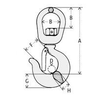 A = Atura totalB = Anchura útilD = Colgador diámetroF = AperturaG = Talón alturaH = Grosor