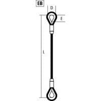 D = anchura útil de la anilla E = altura útil de la anilla