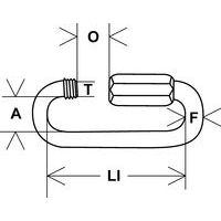 A = Ancho interiorF = Ø secciónLI = Longitud interiorO = AberturaØT = Ø roscado