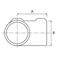 Medida del tubo	A 	B Ø 27 mm 	44 	36Ø 42 mm 	60 	54Ø 48 mm 	68 	64