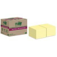 Notas Super Sticky recicladas de 76 x 76 mm, 12 bloques amarillos Post-it®