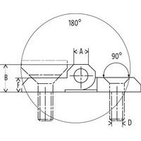 A: eje ØB: espesor totalD: tamaño roscadoF: espesor