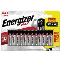 Pila Max AAA/LR03 - Lote de 12 + 4 - Energizer