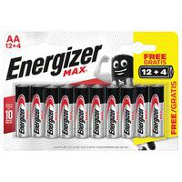 Pila alcalina Max - AA/LR6 - Lote de 12 + 4 - Energizer