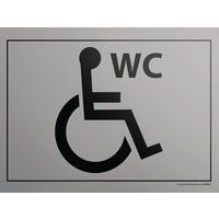 Placa grabada WC para personas con movilidad reducida 10 x 14 cm