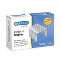 Caja de 5000 grapas 26/6 galvanizadas para grapadora - Rapesco