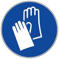 Señal de obligación - Guantes de protección obligatorios - Adhesivo