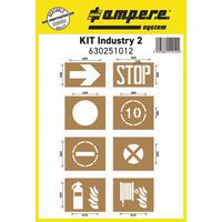 Plantilla de señalización de suelo - Kit Industry II - 8 placas - Ampere System