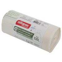 Bolsa de basura compostable - Residuos orgánicos -130 L - Natural