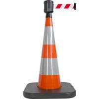 Cono de balizado con base lastrada naranja - 2 m x 5 cm - Viso