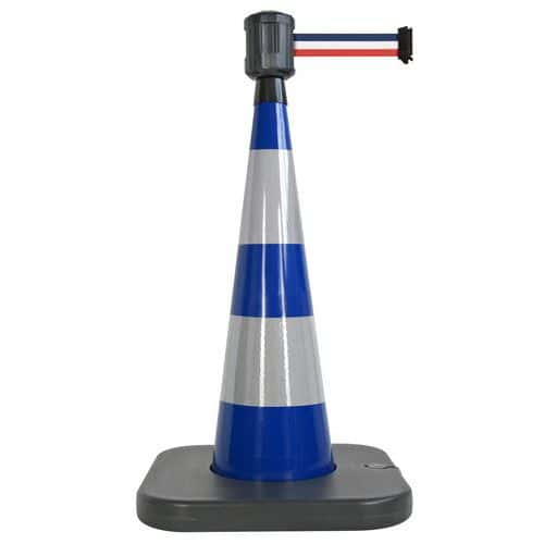 Cono de balizado con base lastrada azul - 4 m x 5 cm - Viso