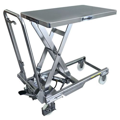 Mesa elevadora móvil de acero inoxidable - Carga de 150 a 250 kg