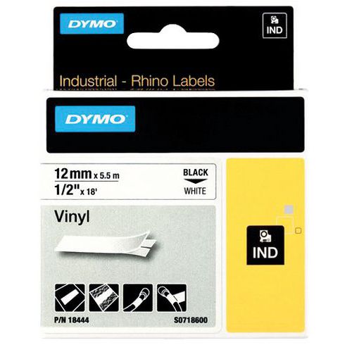 Cinta de etiquetas industriales autoadhesivas de vinilo Rhino - Dymo