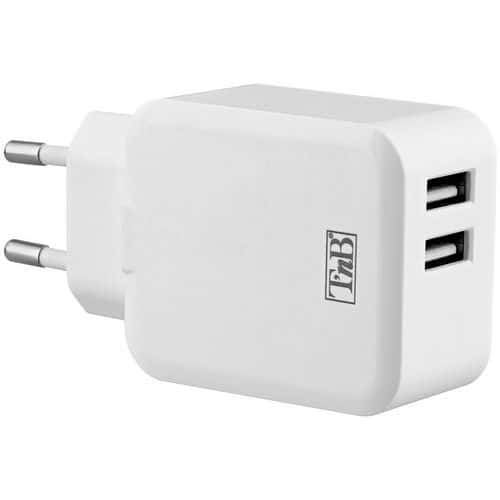 Cargador de CA 2 USB 4,8 A - T'nB