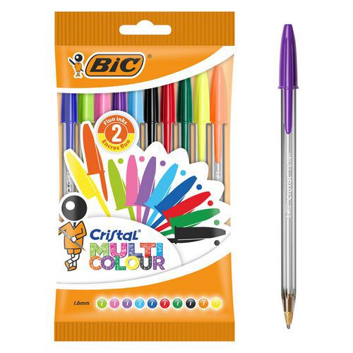 Bolígrafo Cristal Multicolour de punta ancha surtido - BIC