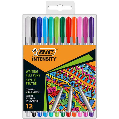 Rotulador Intensity, cuerpo metálico, colores surtidos - BIC