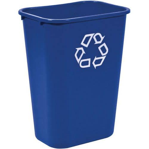 Cubo de basura rectangular para oficina Rubbermaid azul - 26 L - Rubbermaid