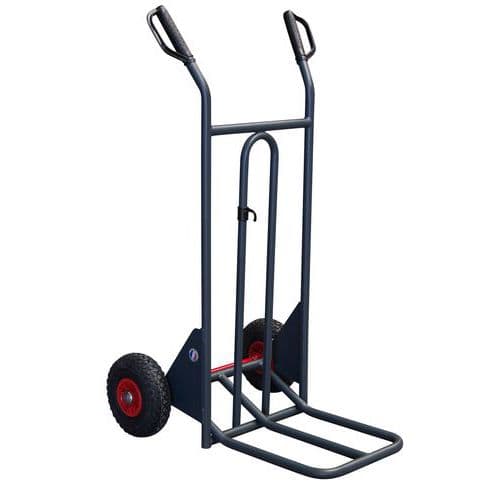 Carretilla ergonómica de acero 350 kg - Rueda a prueba de pinchazos