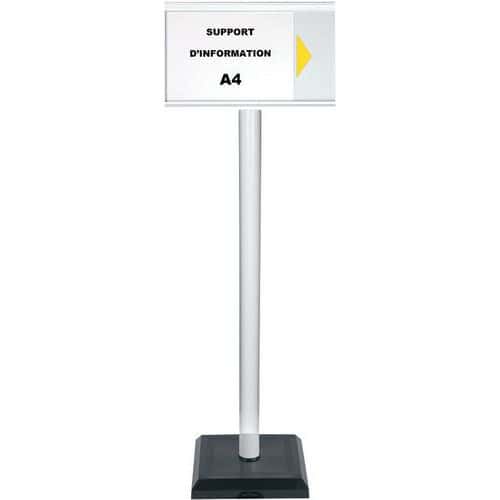 Poste con panel informativo A4 PVC - Premium