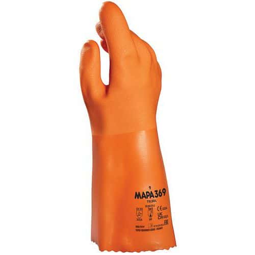 Guantes protección química de PVC Telsol 369 - Mapa