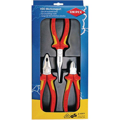 Juego de 3 alicates aislados 1000 V VDE Knipex