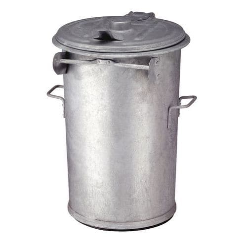 Cubo de basura auxiliar de acero galvanizado - 110 L