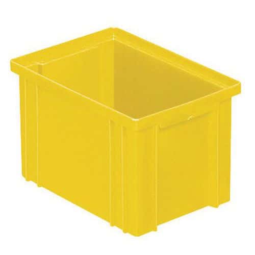 Caja apilable - Amarilla - Longitud de 200 a 630 mm - De 3,6 a 85 L