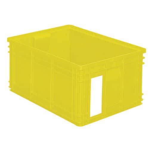 Caja apilable - Amarilla - Longitud de 200 a 630 mm - De 3,6 a 85 L