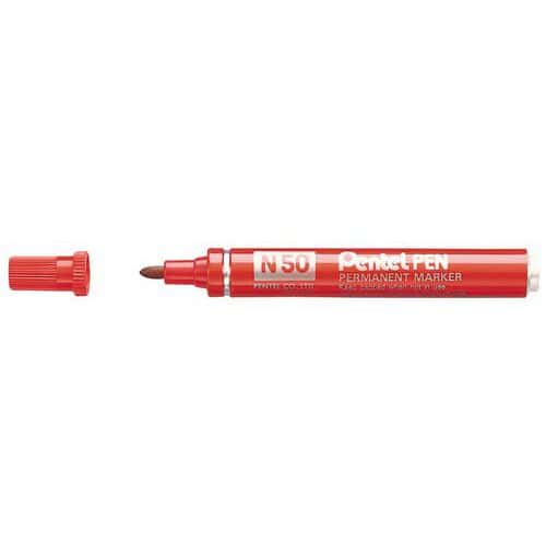 Marcador permanente N50 - Punta ojival - Con capucha - Pentel