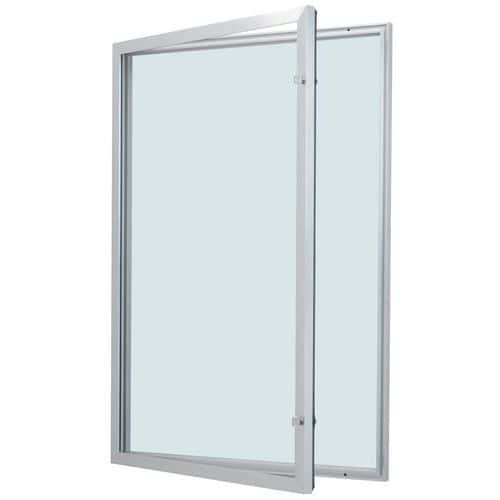 Vitrina de exterior con puerta batiente - Fondo de aluminio - Puerta de vidrio de seguridad - Cerradura idénti