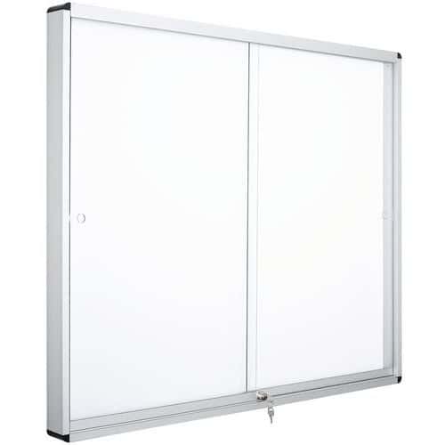 Vitrina de interior de 2 puertas - Fondo de aluminio - Cristal de seguridad - Manutan Expert