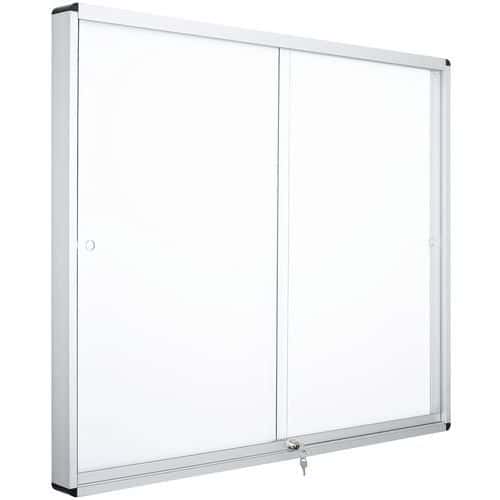 Vitrina de interior de 2 puertas - Fondo de aluminio - Cristal de seguridad - Manutan Expert