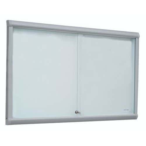 Vitrina de interior con puertas correderas Leader - Fondo de aluminio - Puerta de cristal de máxima seguridad