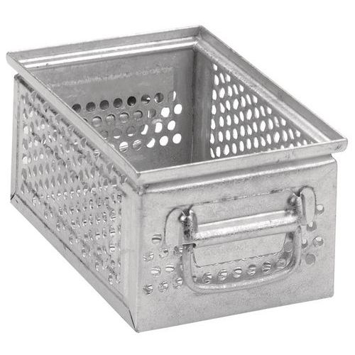 Caja de trasporte perforada de acero - Longitud de 315 a 630 mm - De 9,5 a 77 L