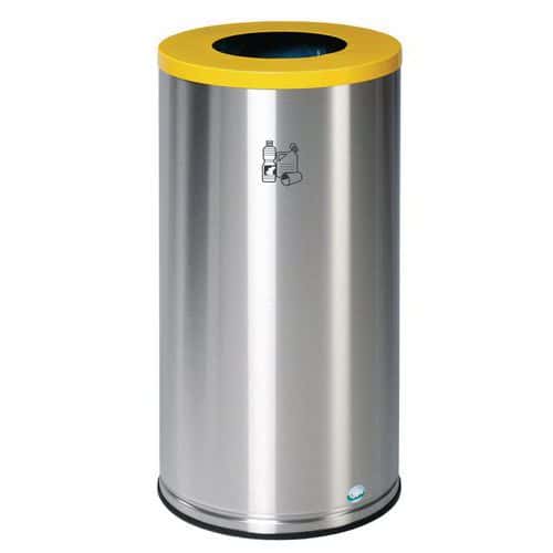 Cubo de basura de recogida selectiva - 70 L - Inoxidable - VAR