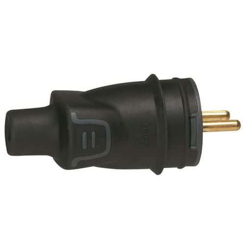 Conector 2P +T negro con tornillo