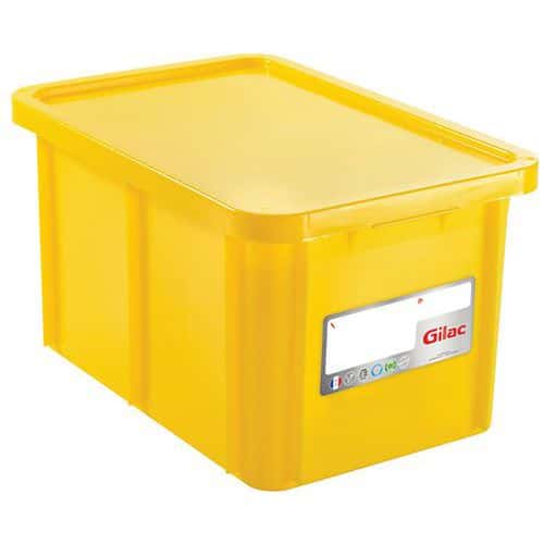 Caja apilable HACCP con tapa - Longitud de 400 mm a 600 mm - de 12 a 55 L - Gilac