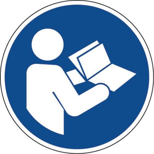 Panel de obligación - Consulte el manual de instrucciones- Adhesivo