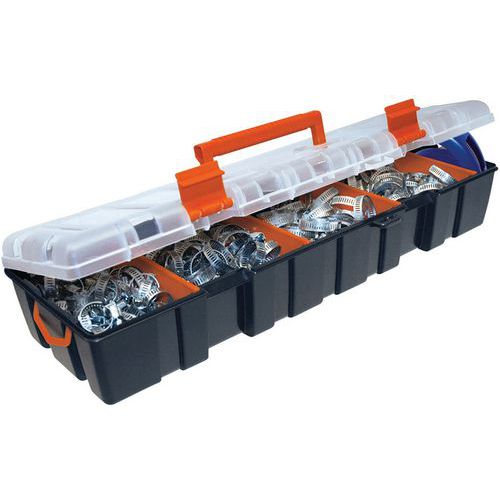 Caja de abrazadera de sujeción Serflex de banda calada - 200 piezas - Anchura de 8 mm