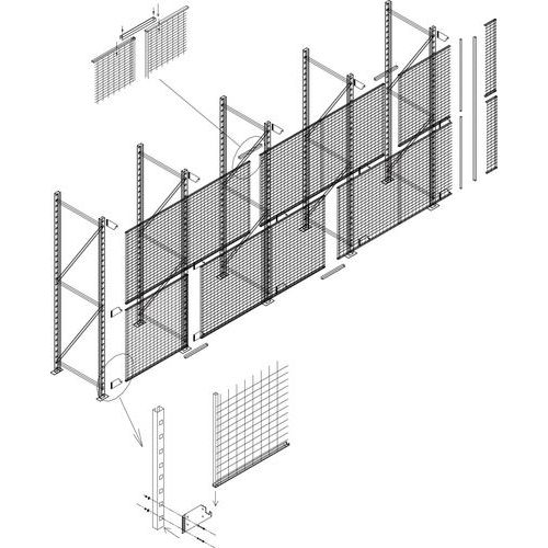 U de fijación rejilla antigoteo para estantería para palés Easy-Rack - Manorga