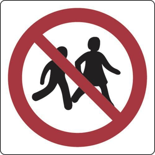 Panel de prohibición - Prohibido a niños - Aluminio