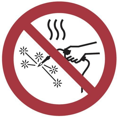 Panel de prohibición - Prohibido aparatos que generan calor - Aluminio