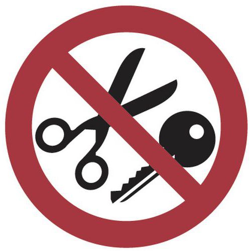 Panel de prohibición - Prohibido entrar con objetos metálicos - Aluminio