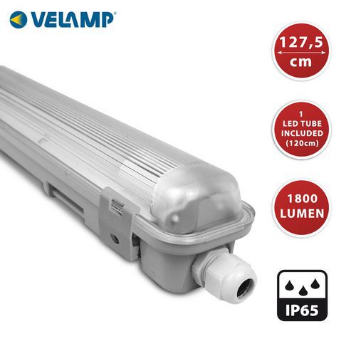 Plafón de 120 cm con tubo LED 18 W incluido - Velamp