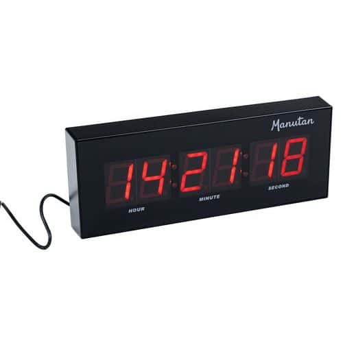 Reloj de pared LED rojo - Manutan Expert