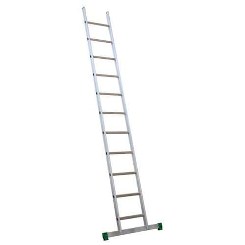 Escalera simple de aluminio Prima - De 11 a 21 peldaños inclinados - Barra estabilizadora - Facal