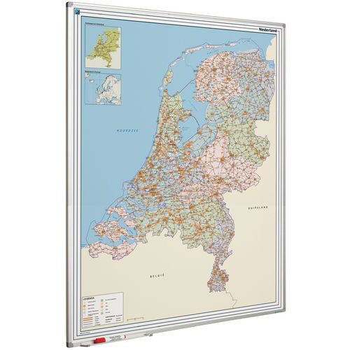 Mapa de carreteras magnético de Países Bajos 120 x 90 cm