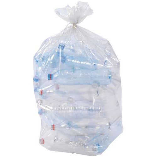 Bolsa de basura transparente - 80 % de material reciclado